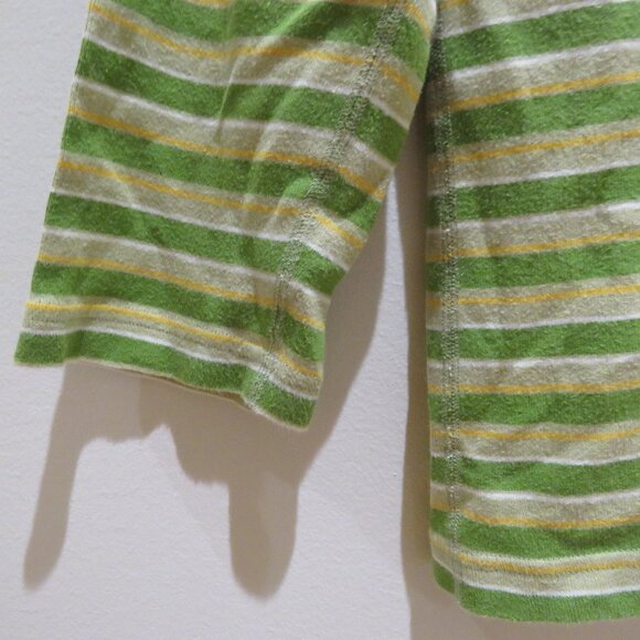 VINTAGE ABERCROMBIE & FITCH Striped V Neck Cotton Tee Top 90s Y2K Friends Size L - Picture 5 of 14